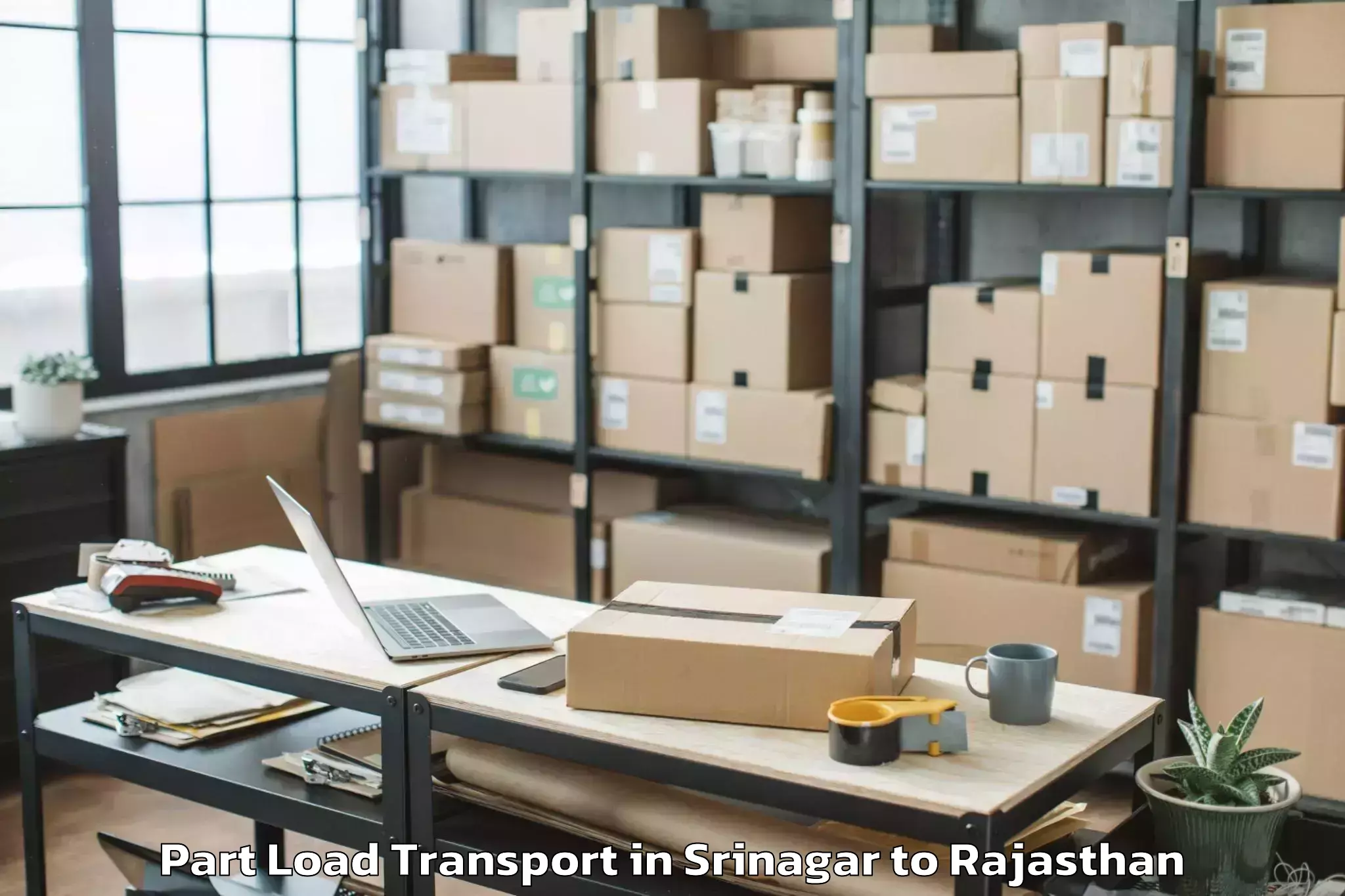 Book Srinagar to Lalsot Part Load Transport Online